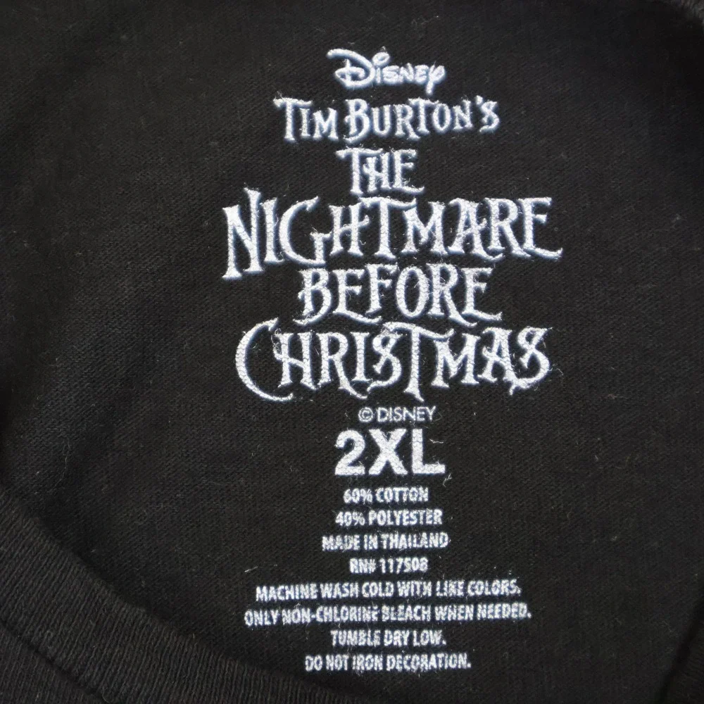 Disney Nightmare Before Christmas Jack Skellington Coffin T-Shirt 2XL Goth Black